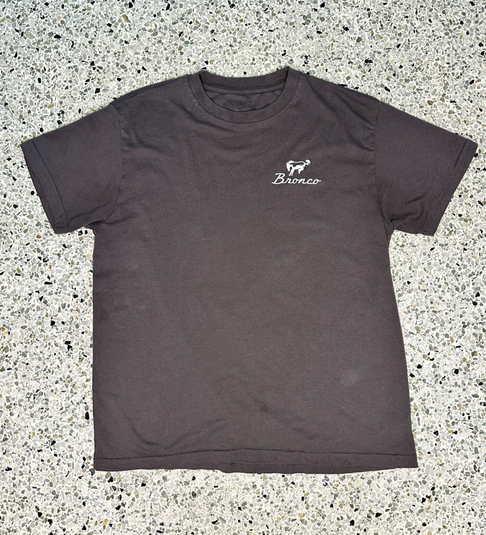 Ford Bronco One Wild Horse Retro Truck Graphic T Shirt Brown Front Back Print M